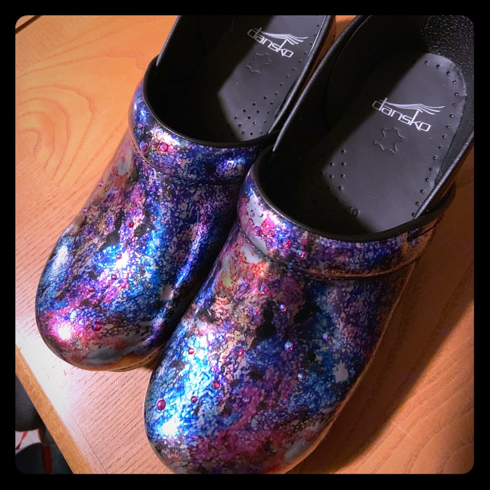 Real Swarovski crystal decorated Dansko clogs